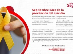 Septiembre: Mes de la prevención del suicidio